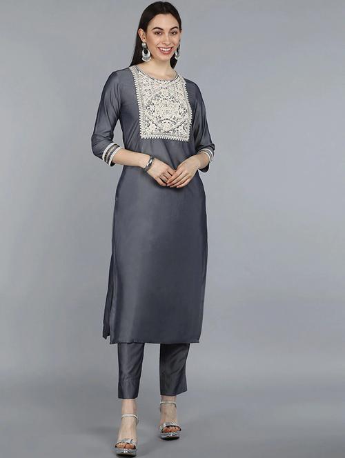 embroidered kurta pant set - 19816352 - Very Small Image - 1