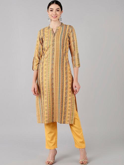 self design kurta pant set - 19816363 - Very Small Image - 1