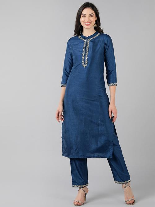 embroidered kurta pant set - 19816371 - Very Small Image - 1