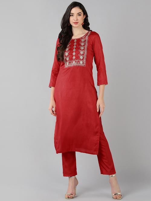 embroidered kurta pant set - 19816372 - Very Small Image - 1