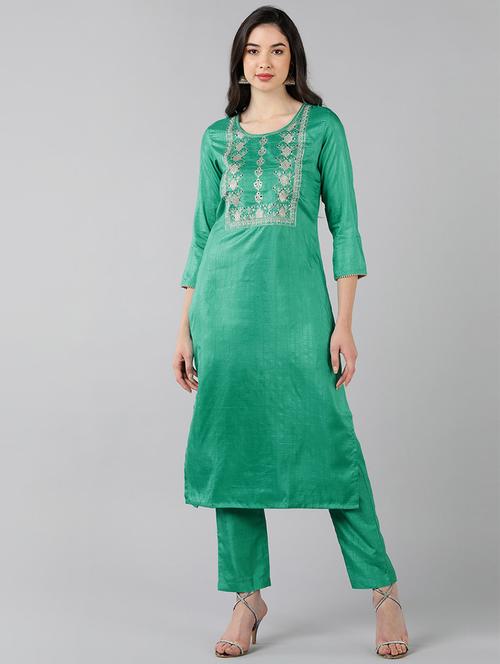 embroidered kurta pant set - 19816373 - Very Small Image - 1