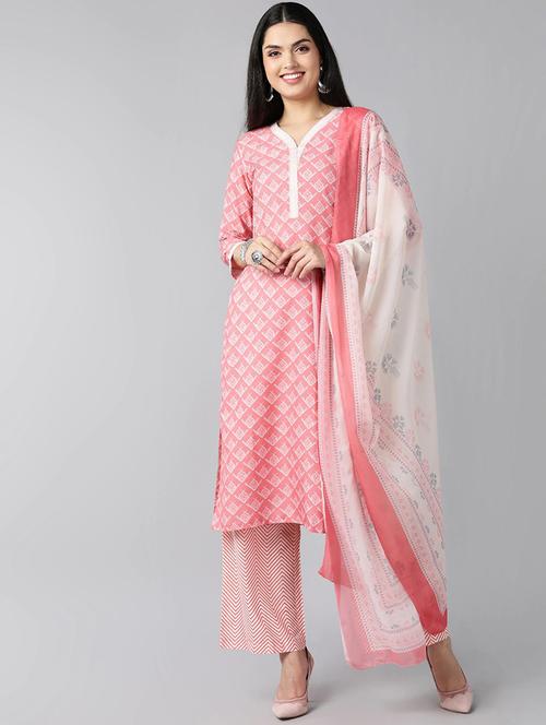 ethnic motif print kurta palazzo set - 19816387 - Very Small Image - 1