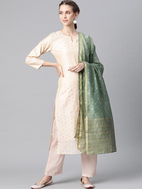 zari work kurta palazzo set - 19816417 - Very Small Image - 1