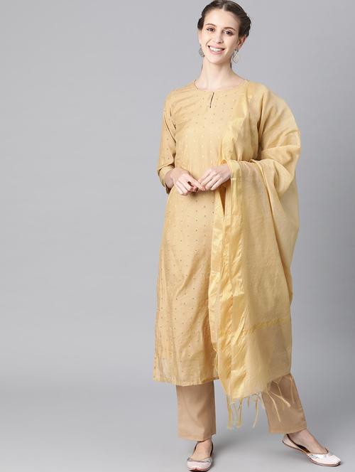zari work kurta pant set - 19816419 - Very Small Image - 1
