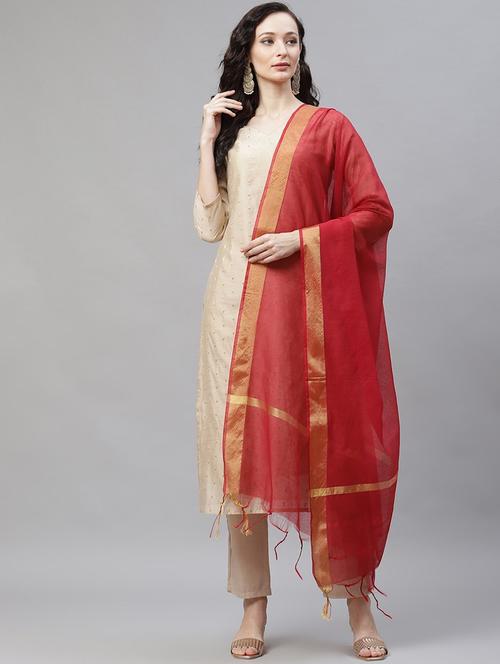 zari work kurta pant set - 19816421 - Very Small Image - 1