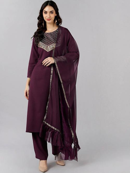 zari work suit set - 19816492 - Very Small Image - 1