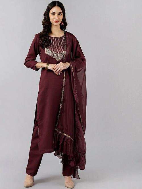 zari work suit set - 19816493 - Very Small Image - 1