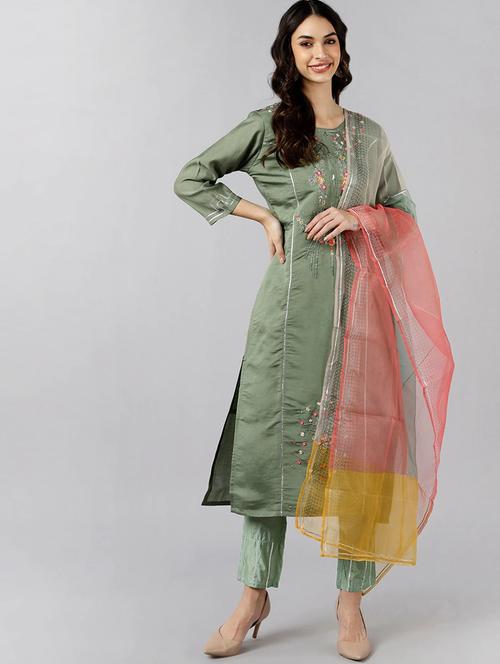 embroidery work suit set - 19816541 - Very Small Image - 1