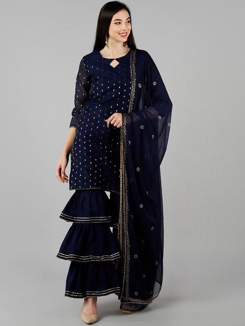 zari work suit set - 19816545 - Very Small Image - 1