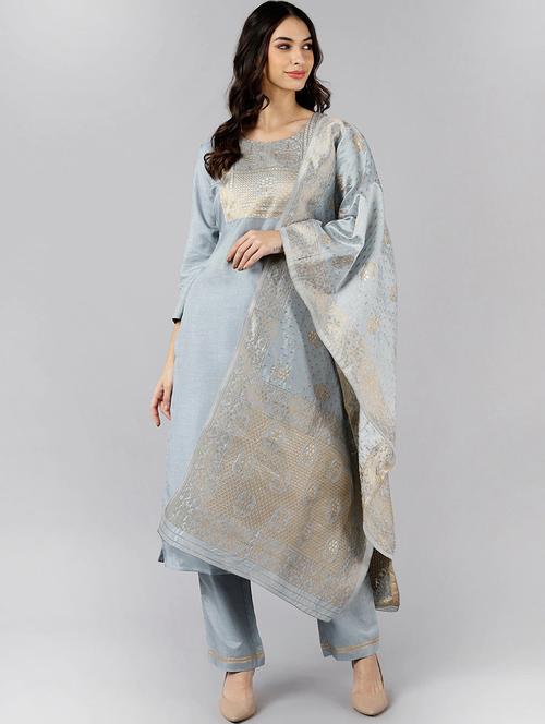 zari work suit set - 19816546 - Very Small Image - 1