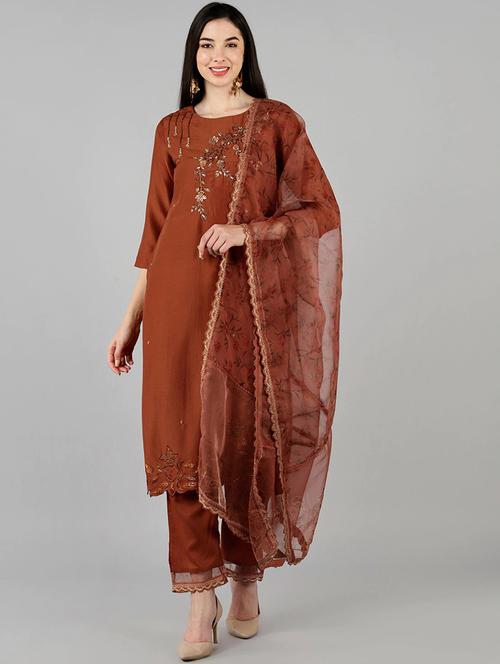 embroidery work suit set - 19816563 - Very Small Image - 1