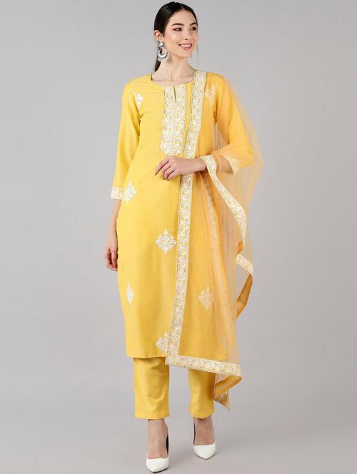 embroidery work suit set - 19816568 - Very Small Image - 1