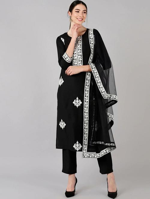 embroidery work suit set - 19816570 - Very Small Image - 1
