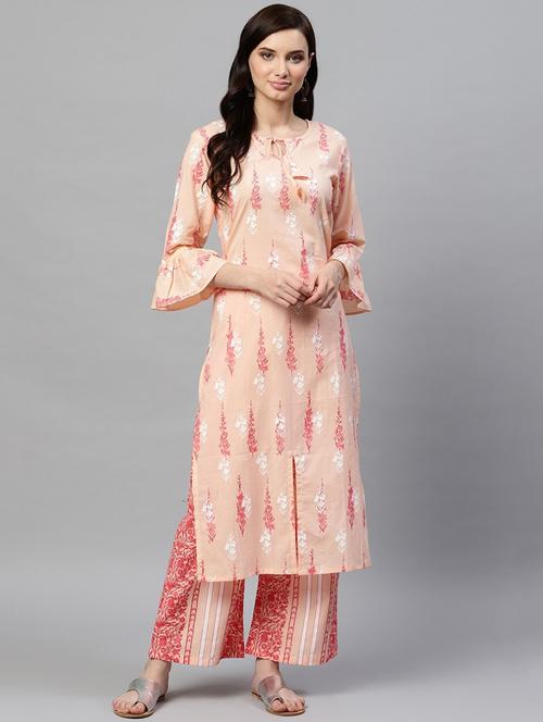 printed kurta palazzo set - 19816637 - Very Small Image - 1