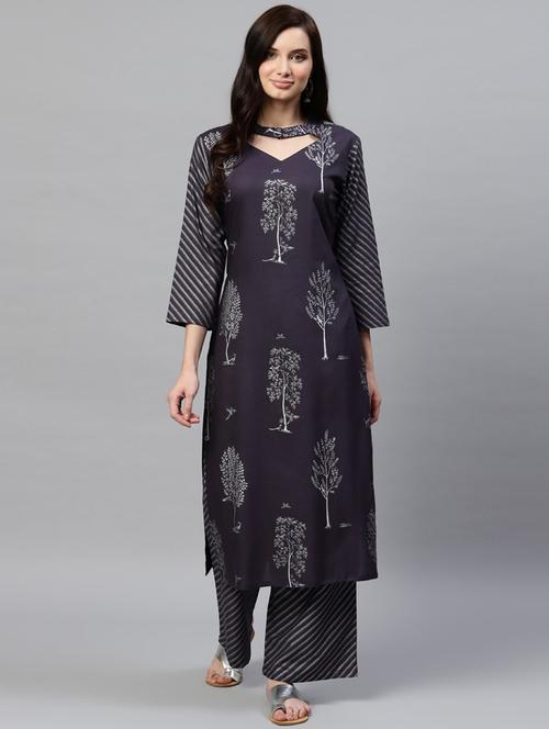 printed kurta palazzo set - 19816643 - Very Small Image - 1
