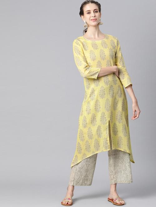 printed kurta palazzo set - 19816661 - Very Small Image - 1