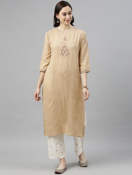 self design kurta pant set - 19816711 - Very Small Image - 1