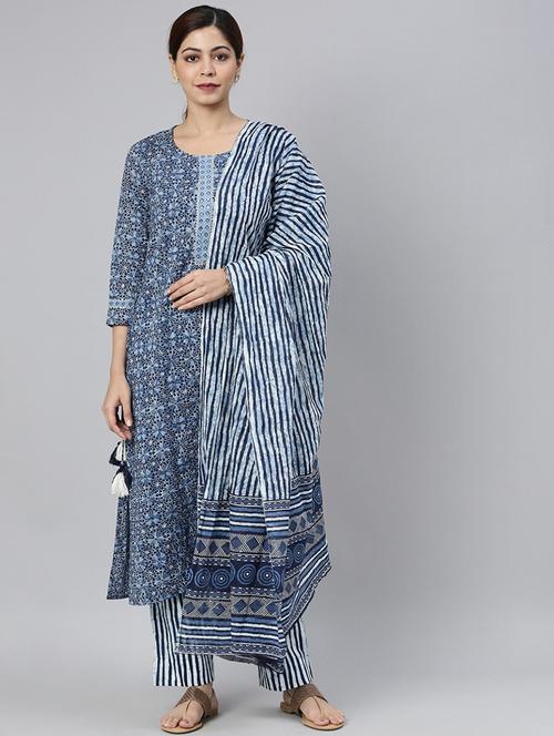 printed kurta pant set - 19816719 - Very Small Image - 1