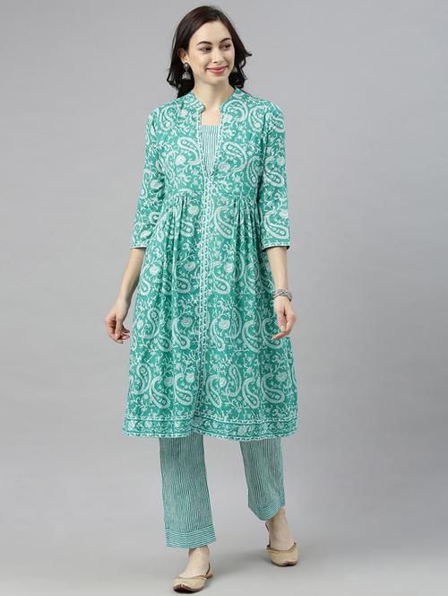 printed kurta pant set - 19816721 - Very Small Image - 1