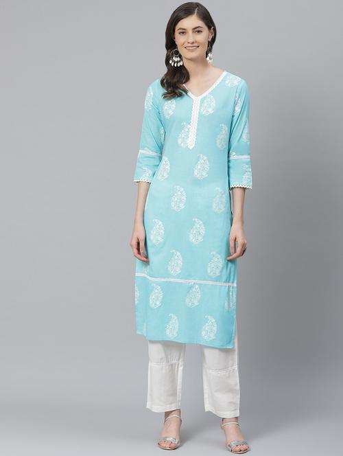printed kurta pant set - 19816740 - Very Small Image - 1