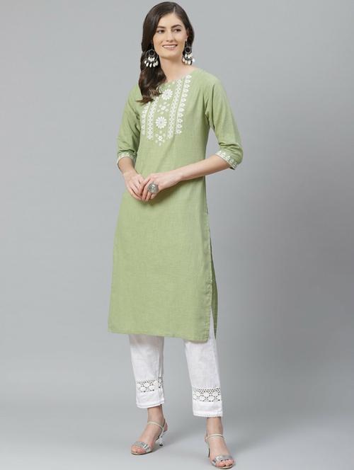 embroidered kurta pant set - 19816764 - Very Small Image - 1