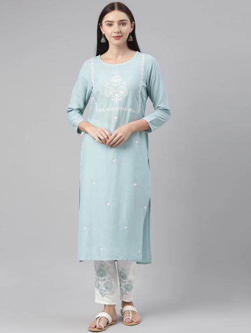 embroidered kurta pant set - 19816776 - Very Small Image - 1