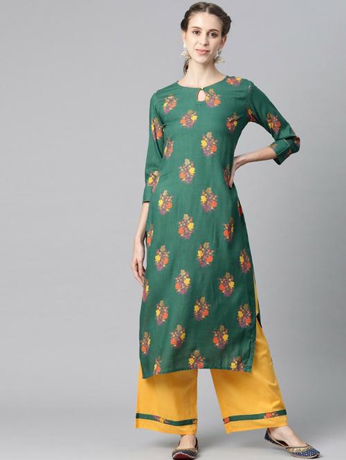 printed kurta palazzo set - 19816804 - Very Small Image - 1