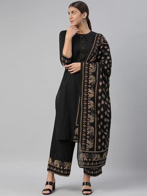 printed kurta palazzo set with dupatta - 19816886 - Very Small Image - 1