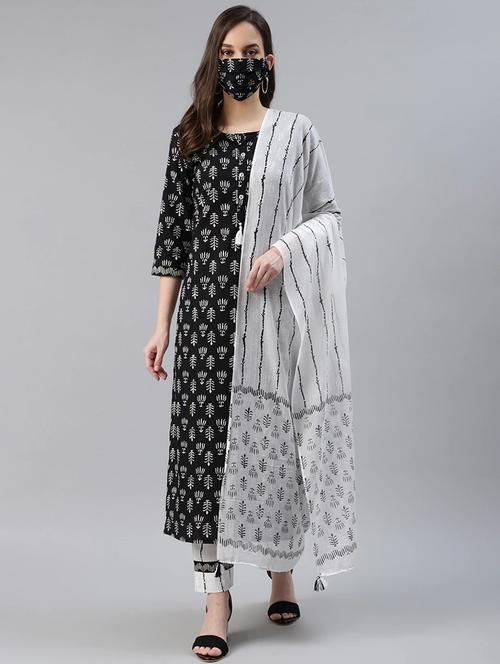 printed kurta pant set with dupatta - 19816925 - Very Small Image - 1