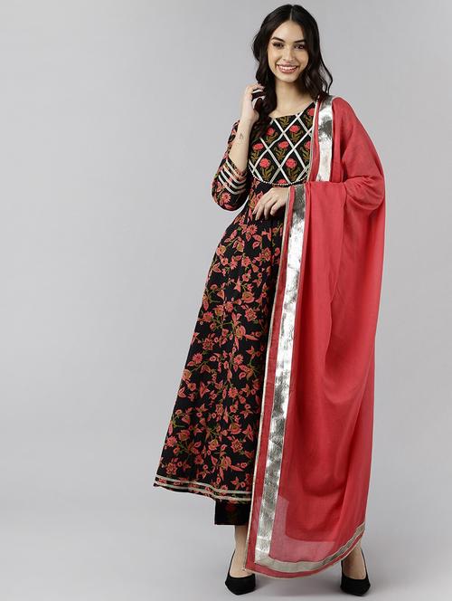 printed kurta pant set with dupatta - 19817150 - Very Small Image - 1