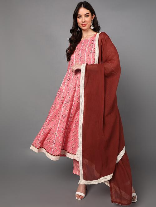 printed kurta pant set with dupatta - 19817167 - Very Small Image - 1