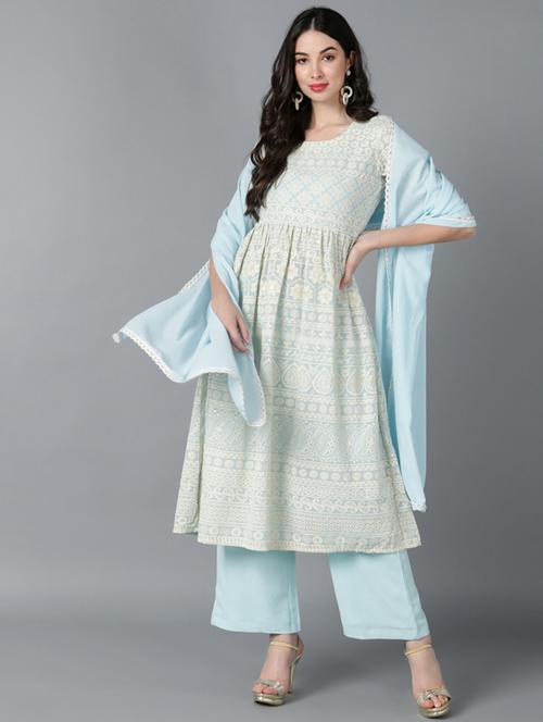 chikankari suit set - 19817189 - Very Small Image - 1