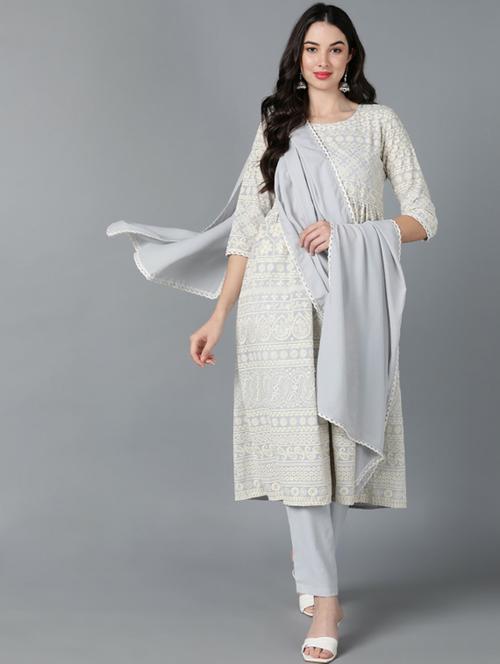 chikankari suit set - 19817193 - Very Small Image - 1