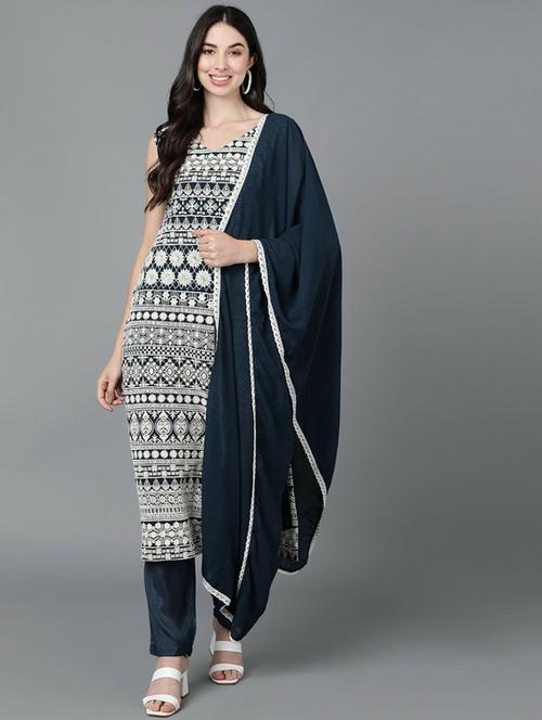 chikankari suit set - 19817234 - Very Small Image - 1