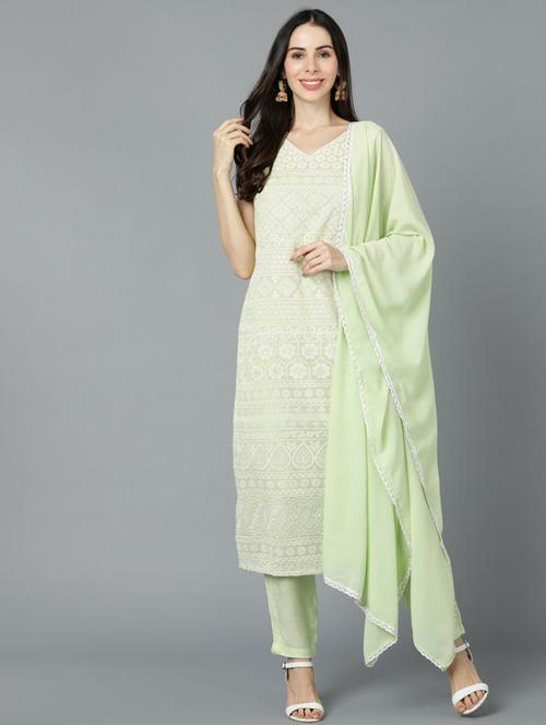 chikankari suit set - 19817235 - Very Small Image - 1