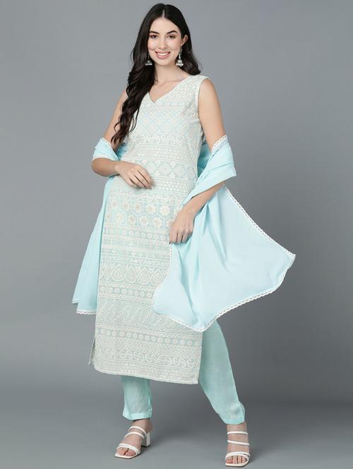 chikankari suit set - 19817237 - Very Small Image - 1