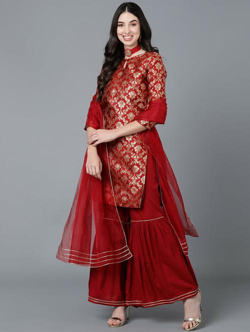 zari work suit set - 19817245 - Very Small Image - 1