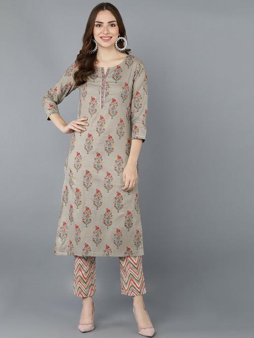 printed kurta pant set - 19817319 - Very Small Image - 1