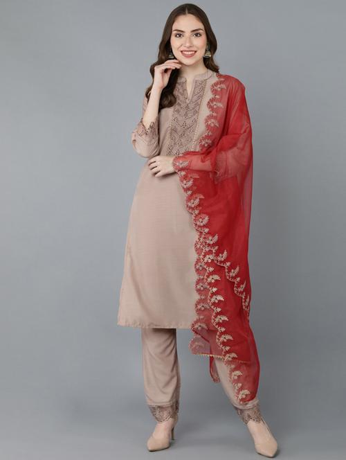 embroidery work suit set - 19817329 - Very Small Image - 1