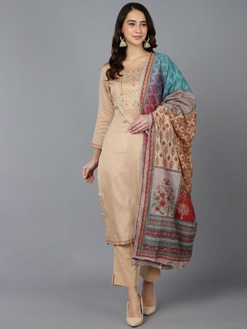 embroidery work suit set - 19817361 - Very Small Image - 1