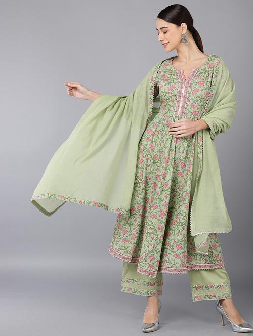 florals print suit set - 19817430 - Very Small Image - 1