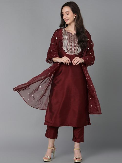 embroidery work suit set - 19817454 - Very Small Image - 1