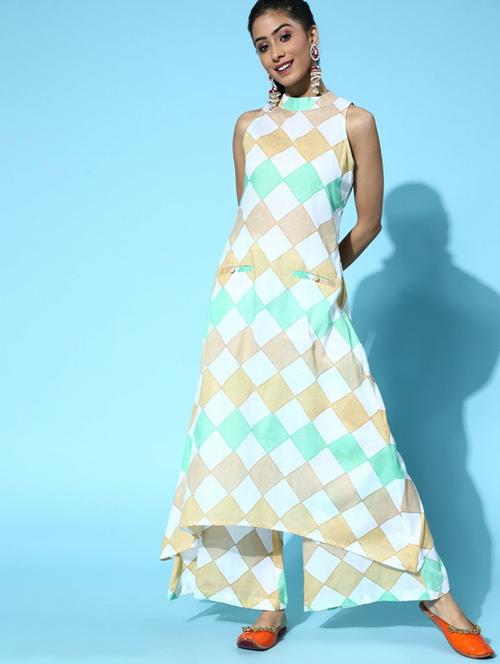 printed kurta palazzo set - 19817554 - Very Small Image - 1