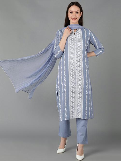 embroidery work suit set - 19817574 - Very Small Image - 1