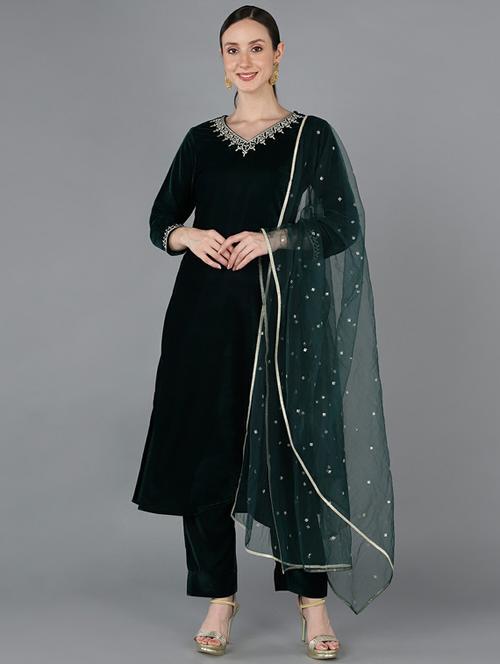 embroidery work suit set - 19817610 - Very Small Image - 1