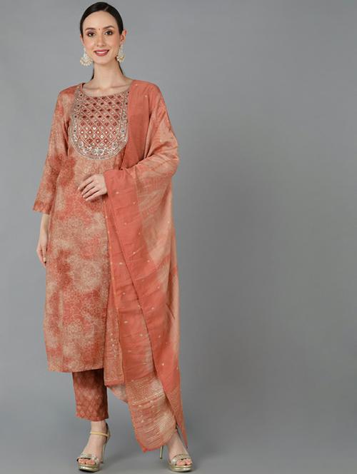 embroidery work suit set - 19817648 - Very Small Image - 1