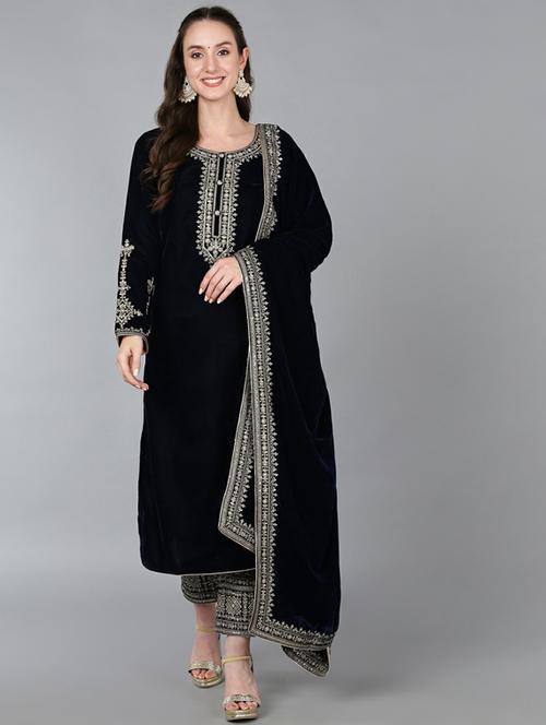 embroidery work suit set - 19817668 - Very Small Image - 1