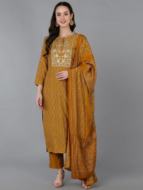 embroidery work suit set - 19817686 - Very Small Image - 1