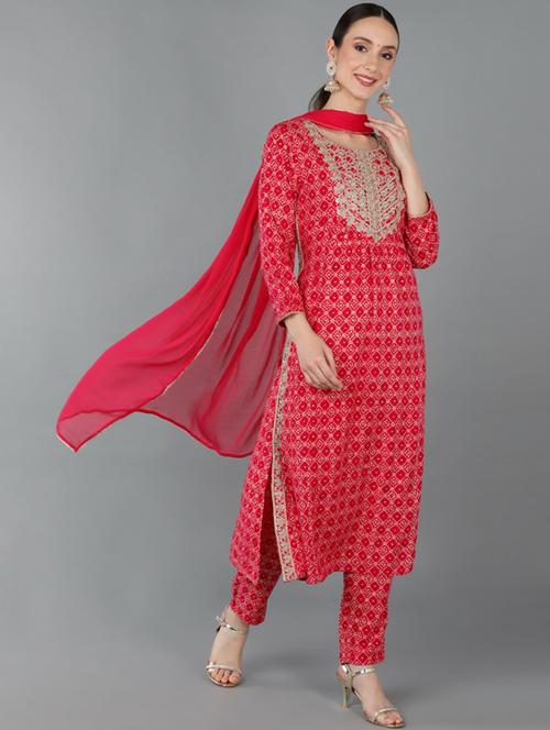 embroidery work suit set - 19817717 - Very Small Image - 1