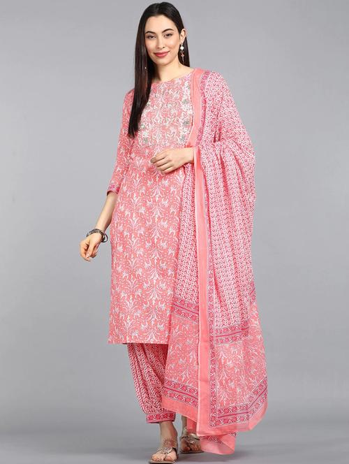 printed kurta salwar set with dupatta - 19817842 - Very Small Image - 1